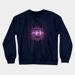 Purple monogram D vintage burlesque style retro initial Crewneck Sweatshirt